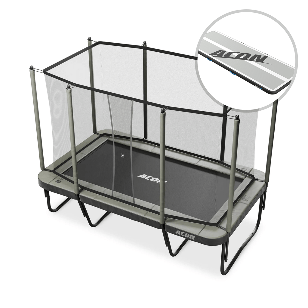 ACON 13 HD Rechteckiges Trampolin mit Netz und Leiter