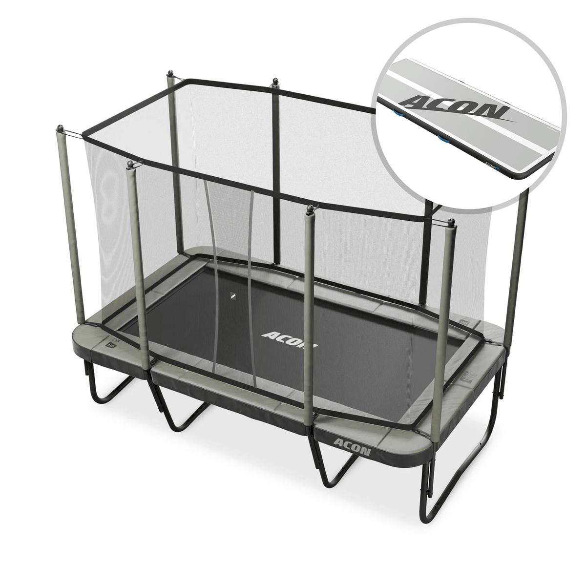 ACON 13 HD Rechteckiges Trampolin mit Netz und Leiter
