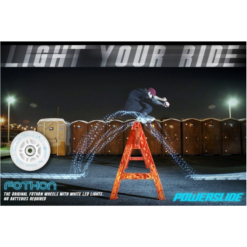 Powerslide Wheels Fothon Rage 76mm 82a red LED