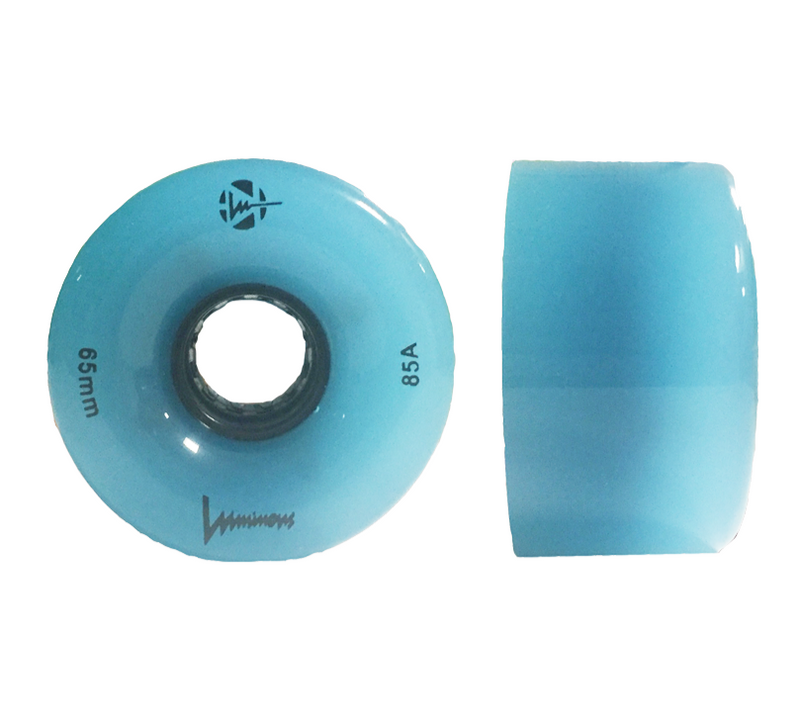 Luminous LED Longboard Wheel 65mm blue glow