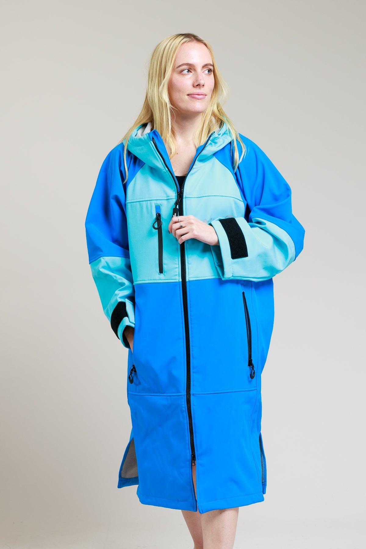 White Water Adults Soft Shell Robe - Cobalt Blue