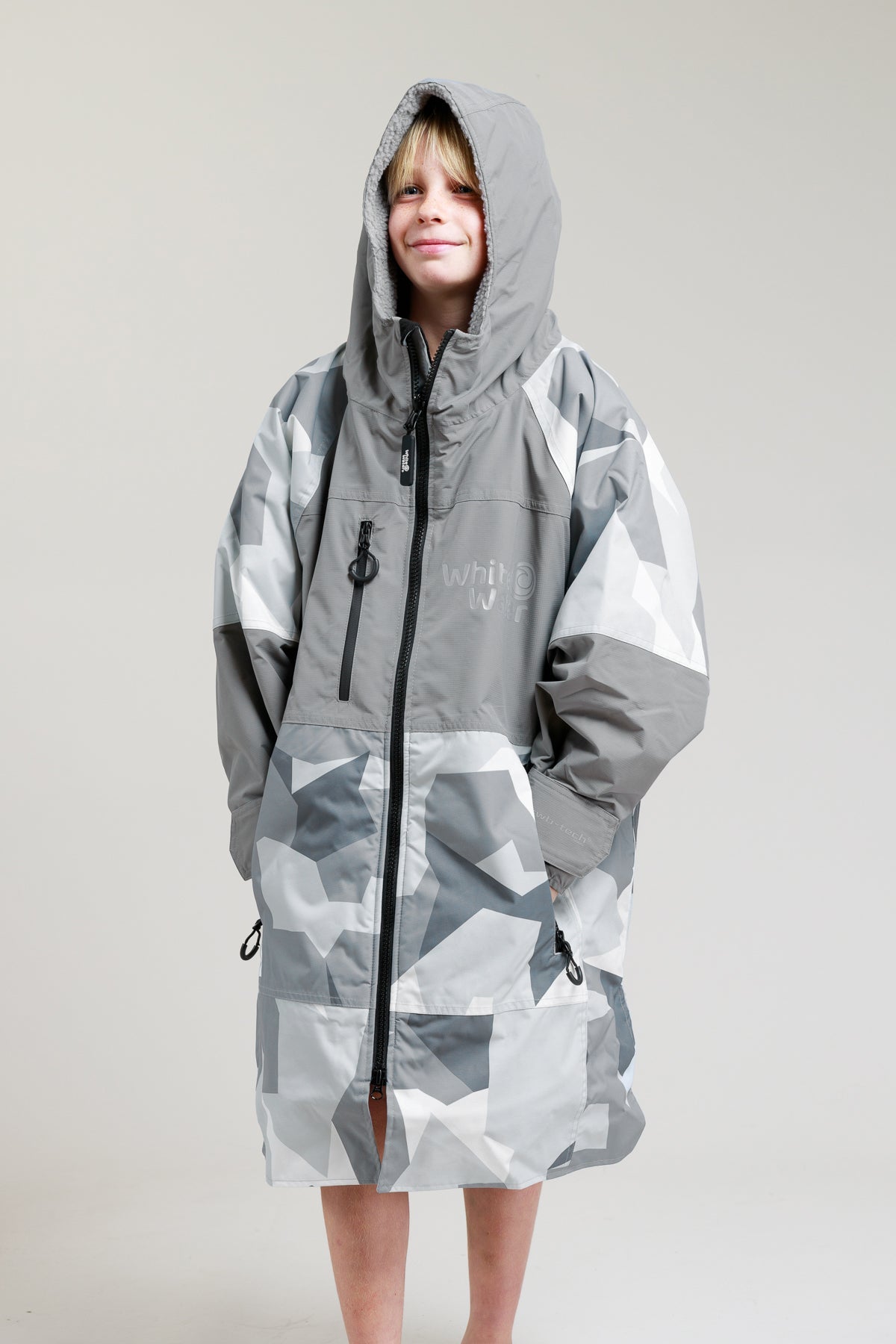 White Water Kids Hard Shell Robe - Arctic Camo