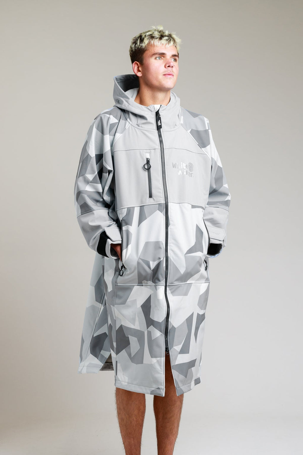 White Water Adults Soft Shell Robe - Arctic Camo