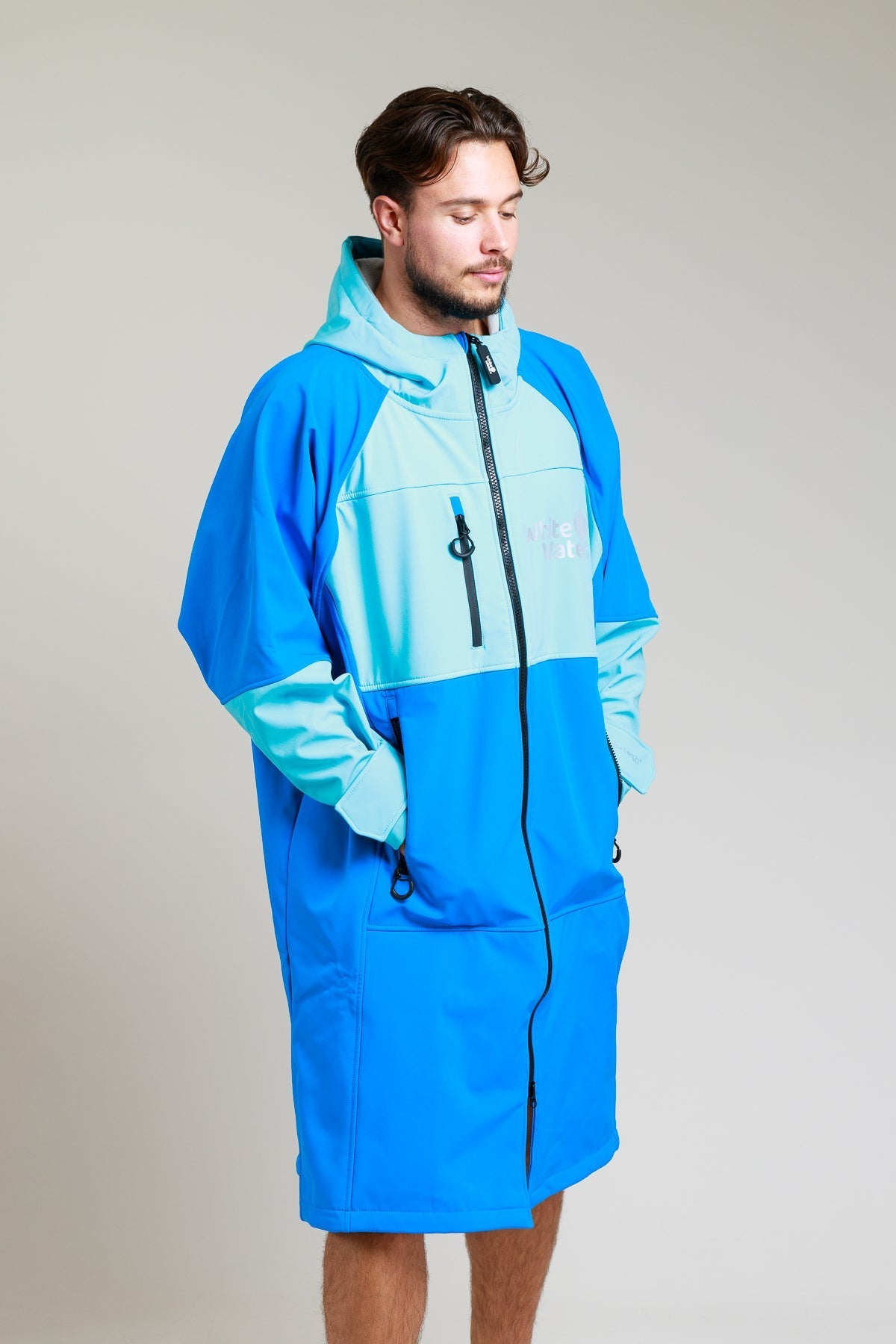 White Water Adults Soft Shell Robe - Cobalt Blue