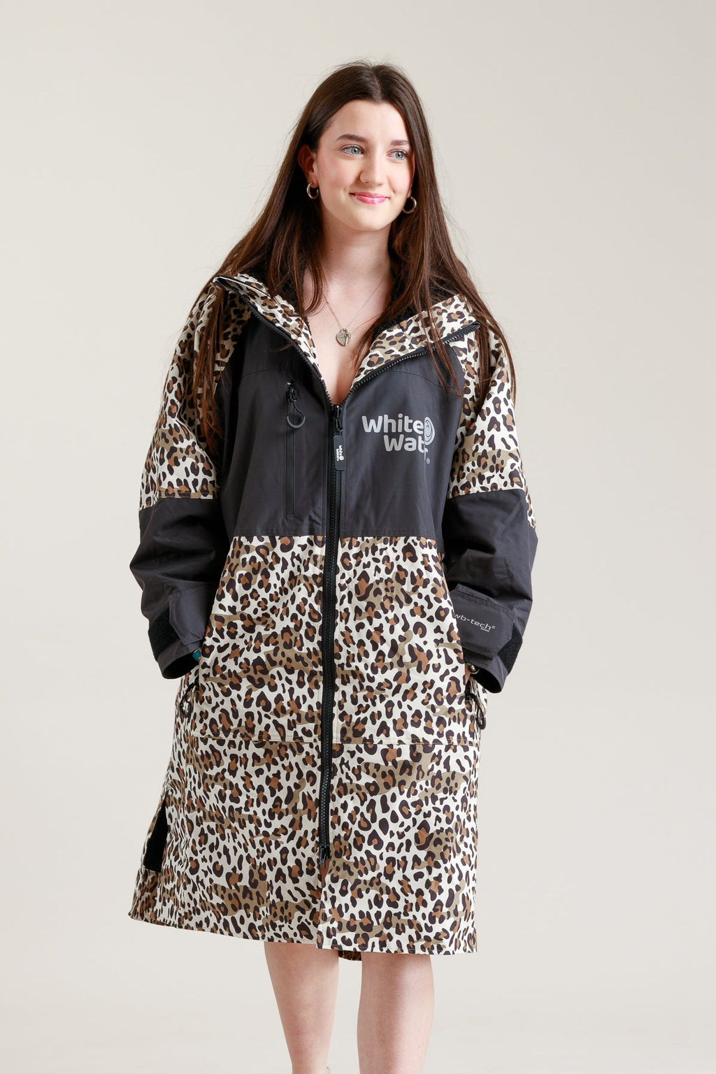 White Water Juniors Hard Shell Robe  - Leopard Print