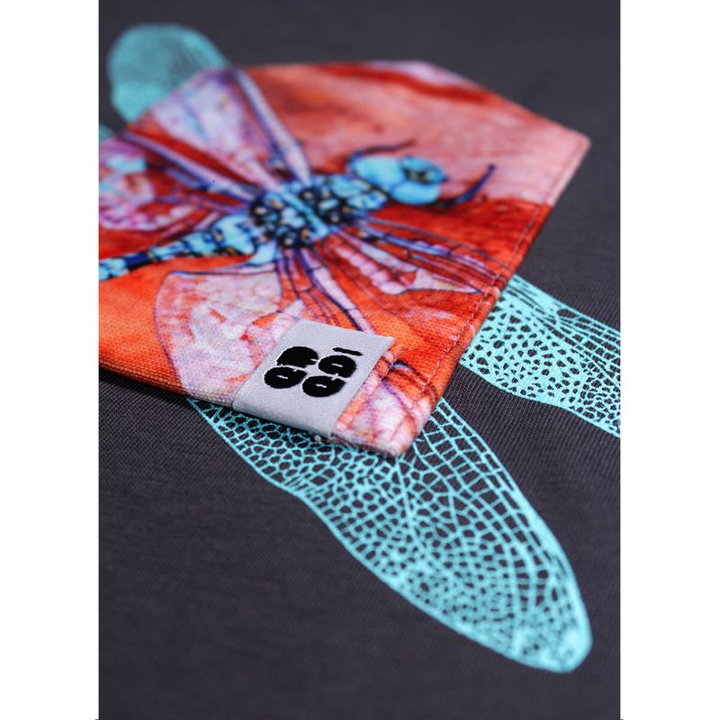 Fädd Girly T-Shirt Drachenfliege grey
