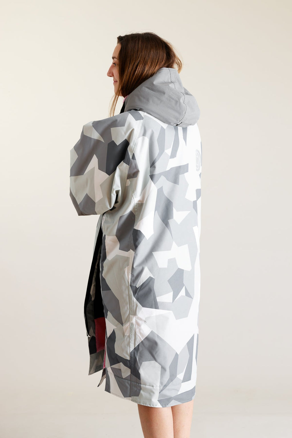 White Water Adults Hard Shell Robe - Arctic Camo/Pink