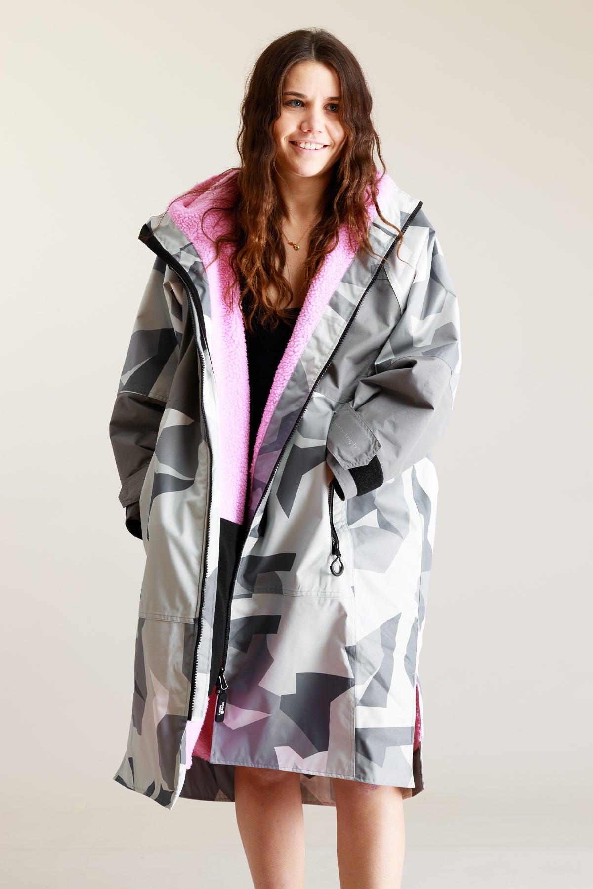 White Water Adults Hard Shell Robe - Arctic Camo/Pink