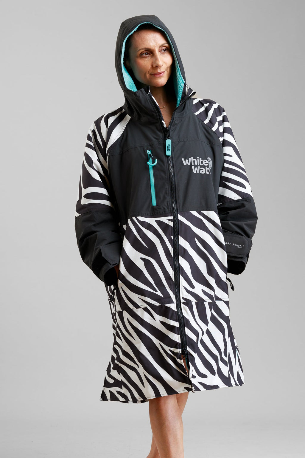 White Water Adults Hard Shell Robe - Zebra Print- Limited Edition