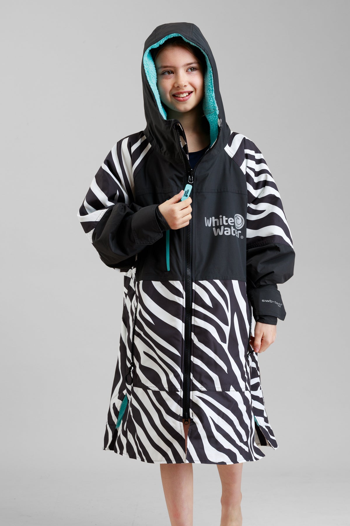 White Water Kids Hard Shell Robe - Zebra Print- Limited Edition