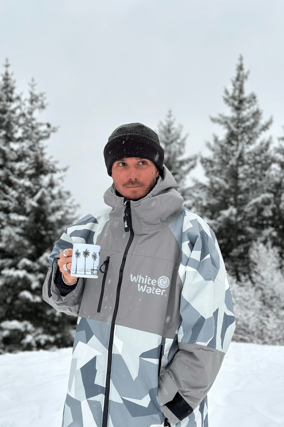 White Water Adults Hard Shell Robe - Arctic Camo
