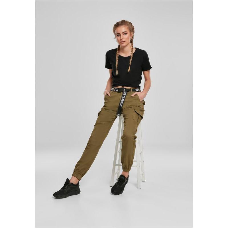 Urban Classics Ladies High Waist Cargo Pants summerolive