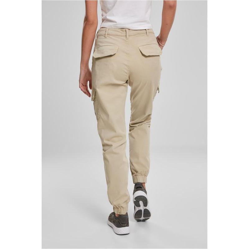Urban Classics Ladies High Waist Cargo Pants concrete