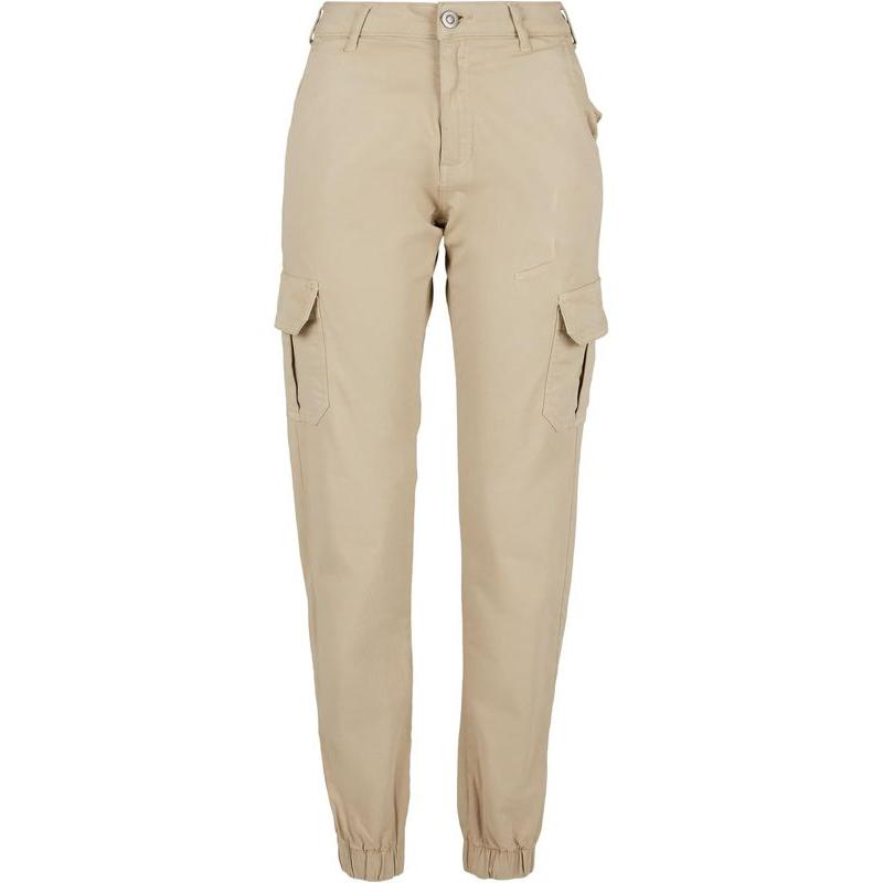 Urban Classics Ladies High Waist Cargo Pants concrete