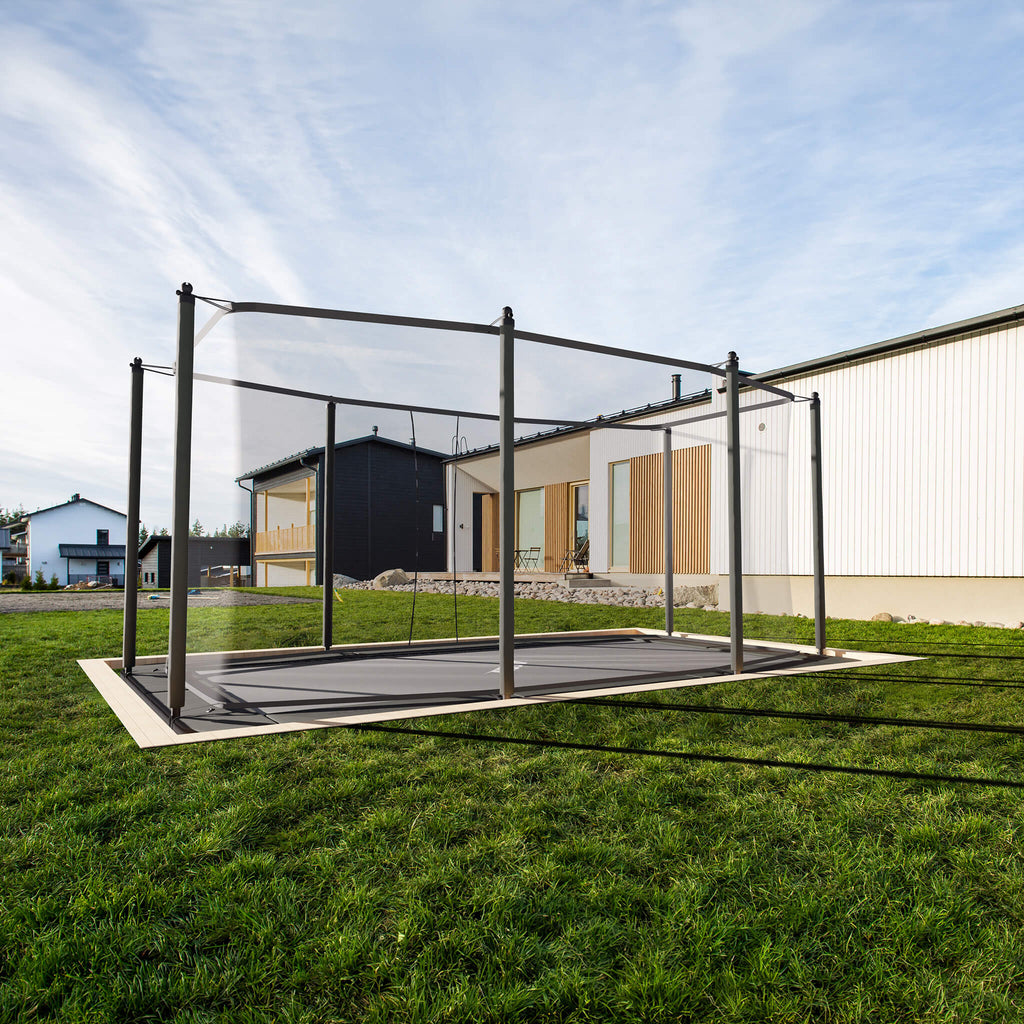 ACON 13 HD Rechteckiges Trampolin mit Netz und Leiter