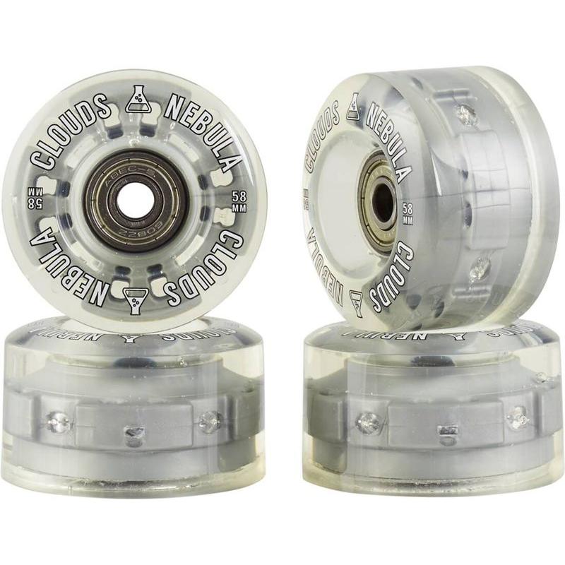 Clouds Urethane Wheels Nebula Light Up Clear/Silver 58mm