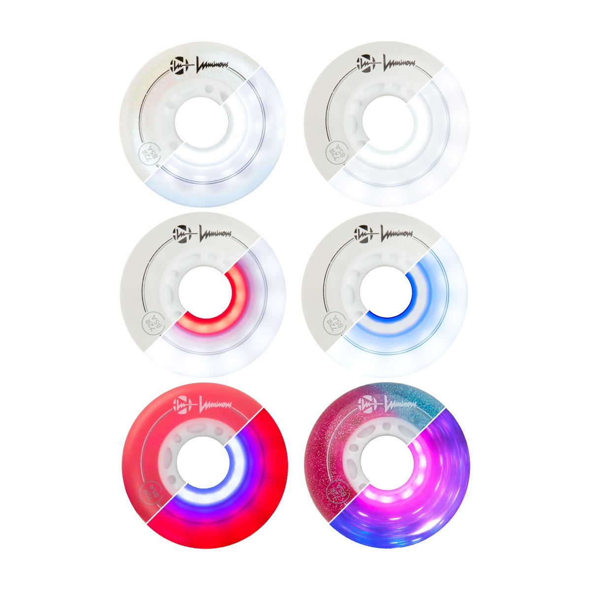 Luminous LED Wheels Duo 80mm 85A